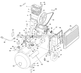 Page A Diagram and Parts List for C5510  Porter Cable Compressor